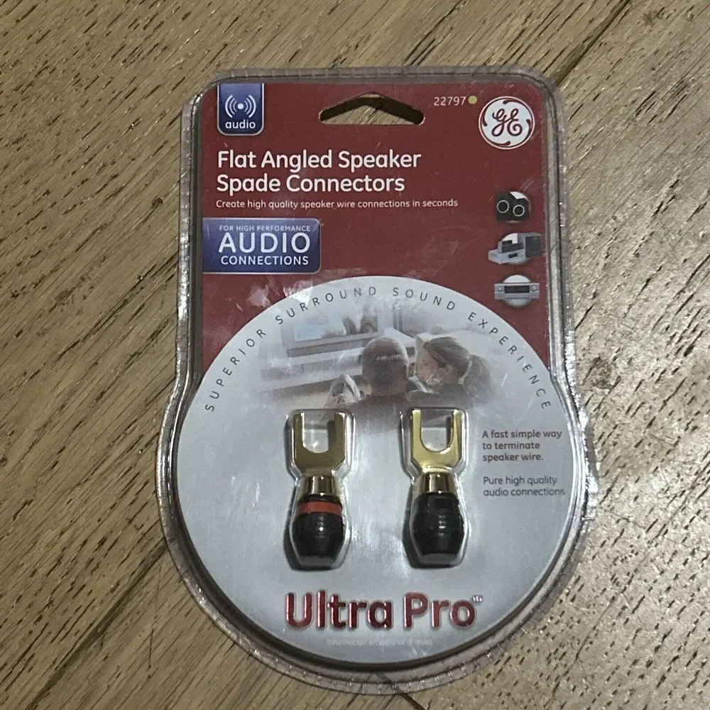 GE - Ultra Pro - Flat Angled Speaker Spade Connectors Model‎ 22797